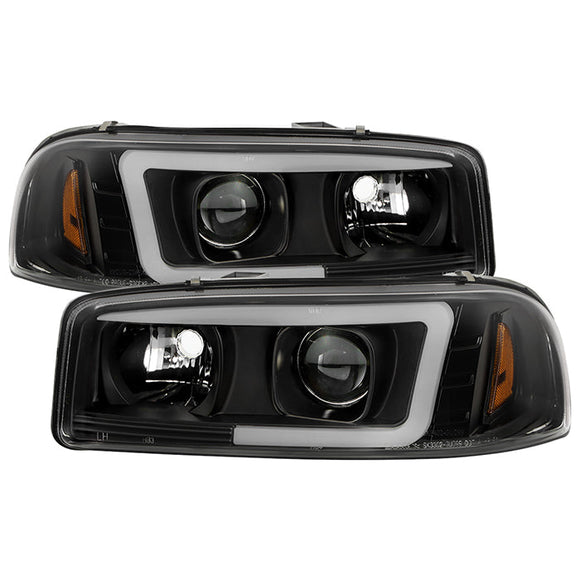 Spyder GMC Sierra 1500/2500/3500 99-06 V2 Projector Headlights - DRL - Black PRO-YD-CDE00V2-LB-BK