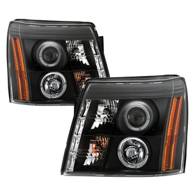 Spyder Cadillac Escalade 02-06 Projector Halogen Model- LED Halo DRL Blk PRO-YD-CE02-DRL-BK