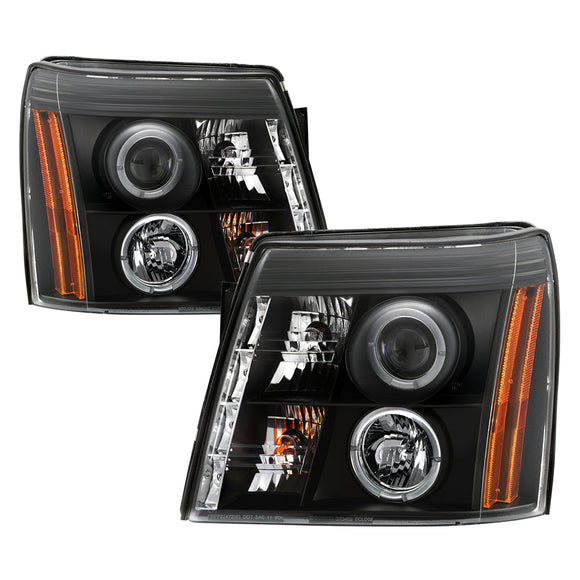 Spyder Cadillac Escalade 02-06 Projector Halogen Model- LED Halo DRL Blk PRO-YD-CE02-DRL-BK