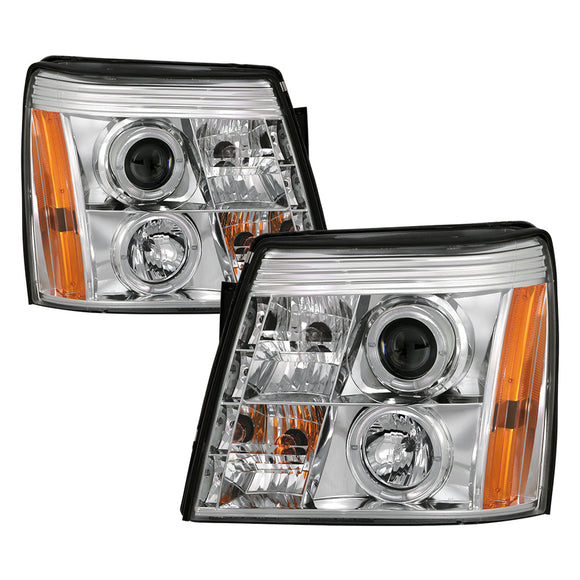 Spyder Cadillac Escalade 02-06 Projector Halogen Model- LED Halo DRL Chrm PRO-YD-CE02-DRL-C