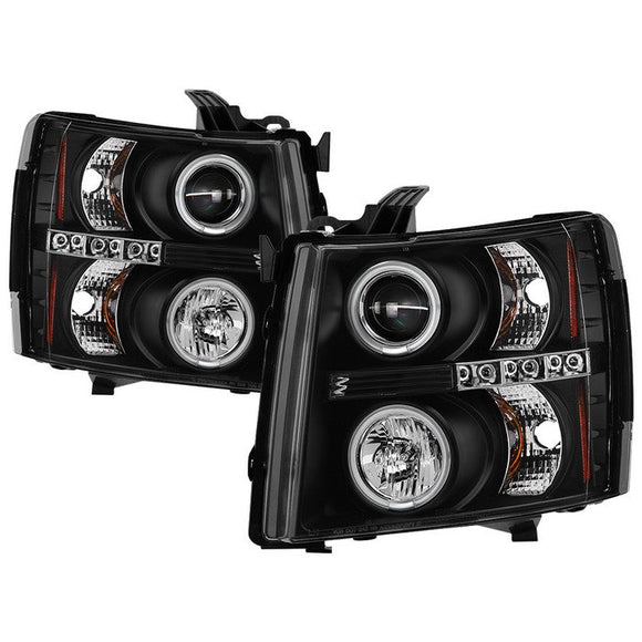 Spyder Chevy Silverado 1500 07-13 Projector Headlights CCFL Halo LED Blk PRO-YD-CS07-CCFL-BK