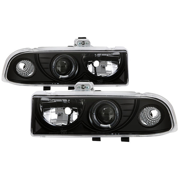 Spyder Chevy S10 98-04 Projector Headlights LED Halo Blk - Low H1 PRO-YD-CS1098-BK