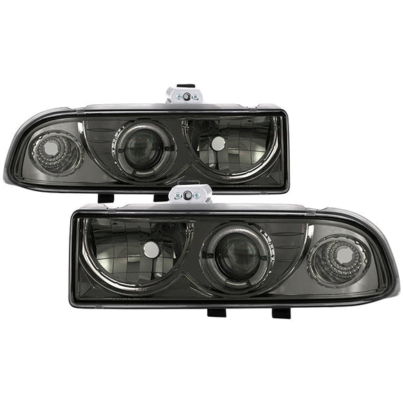 Spyder Chevy S10 98-04 Projector Headlights LED Halo Smke - Low H1 PRO-YD-CS1098-SMC