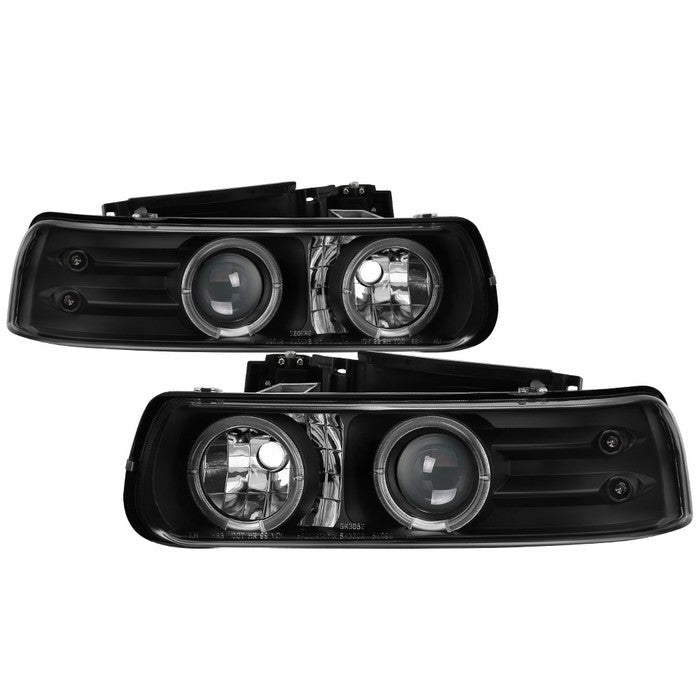 Spyder Chevy Silverado 1500/2500 99-02 Projector Headlights LED Halo LED Black PRO-YD-CS99-HL-BK