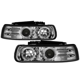 Spyder Chevy Silverado 1500/2500 99-02Projector Headlights LED Halo LED Chrome PRO-YD-CS99-HL-C