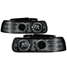 Spyder Chevy Silverado 1500/2500 99-02 Projector Headlights LED Halo LED Smoke PRO-YD-CS99-HL-SMC