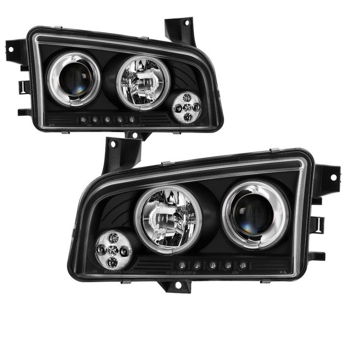 Spyder Dodge Charger 06-10 Projector Headlights Halogen Model CCFL Halo LED Blk PRO-YD-DCH05-CCFL-BK