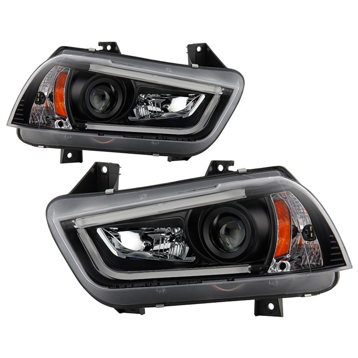 Spyder Dodge Charger 11-14 Projector Headlights Xenon/HID- Light DRL Blk PRO-YD-DCH11-LTDRL-HID-BK