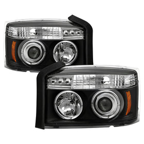 Spyder Dodge Dakota 05-07 Projector Headlights LED Halo Black High H1 Low H1 PRO-YD-DDAK05-BK