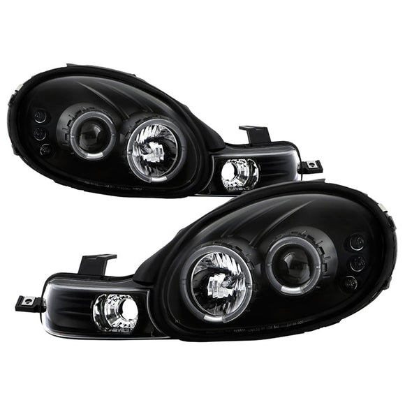 Spyder Dodge Neon 00-02 Projector Headlights LED Halo LED Black High H1 Low H1 PRO-YD-DN00-HL-BK