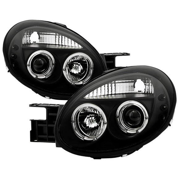 Spyder Dodge Neon 03-05 Projector Headlights LED Halo LED Black High H1 Low H1 PRO-YD-DN03-HL-BK