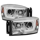 Spyder Dodge Ram 1500 06-08 V2 Projector Headlights - Light Bar DRL - Chrome (PRO-YD-DR06V2-LB-C)-1
