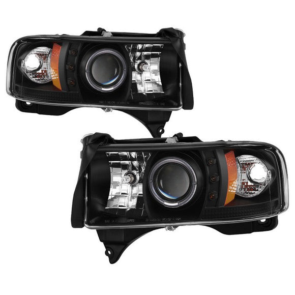 Spyder Dodge Ram 1500 94-01 94-02 Projector Headlights LED Halo LED Blk PRO-YD-DR94-HL-AM-BK