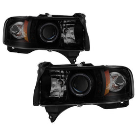 Spyder Dodge Ram 1500 94-01 Sport Projector Headlights LED Halo LED Blk Smke PRO-YD-DR94-HL-AM-BSM