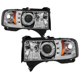 Spyder Dodge Ram 1500 94-01 94-02 Projector Headlights LED Halo LED Chrm PRO-YD-DR94-HL-AM-C