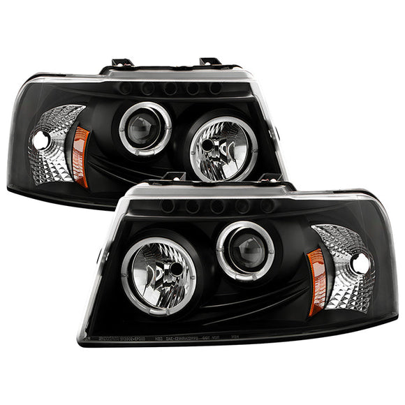 Spyder Ford Expedition 03-06 Projector Headlights LED Halo LED Blk (Not Included) PRO-YD-FE03-HL-BK