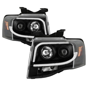 Spyder Ford Expedition 07-13 Projector Headlights Light Tube DRL Blk PRO-YD-FE07-LTDRL-BK