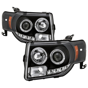 Spyder Ford Escape 08-12 Projector Headlights Halogen Model Only - DRL Black PRO-YD-FES08-DRL-BK