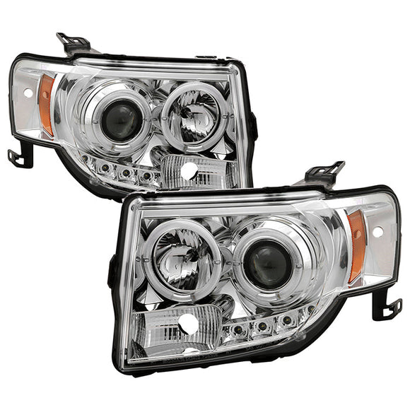 Spyder Ford Escape 08-12 Projector Headlights Halogen Model Only - DRL Chrome PRO-YD-FES08-DRL-C