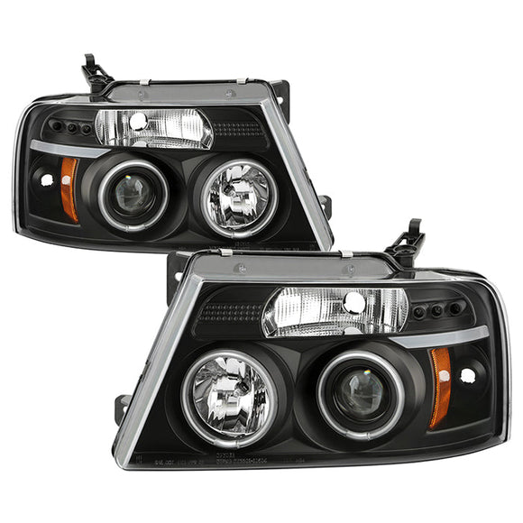 Spyder Ford F150 04-08 Projector Headlights Version 2 CCFL Halo LED Blk PRO-YD-FF15004-CCFL-G2-BK