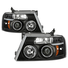 Spyder Ford F150 04-08 Projector Headlights Version 2 LED Halo LED Blk PRO-YD-FF15004-HL-G2-BK