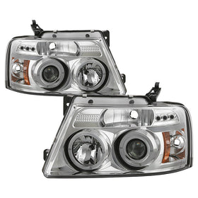 Spyder Ford F150 04-08 Projector Headlights Version 2 LED Halo LED Chrm PRO-YD-FF15004-HL-G2-C