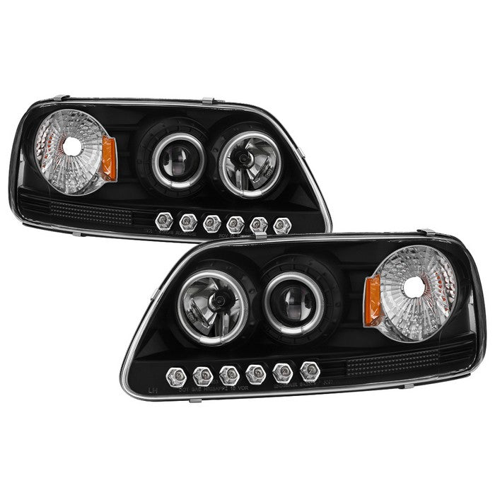 Spyder Ford F150 97-03/Expedition 97-02 1PC Projector - CCFL Halo LED Blk PRO-YD-FF15097-1P-CCFL-BK