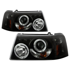 Spyder Ford Ranger 01-11 1PC Projector Headlights LED Halo LED Blk Smke PRO-YD-FR01-1PC-HL-BSM