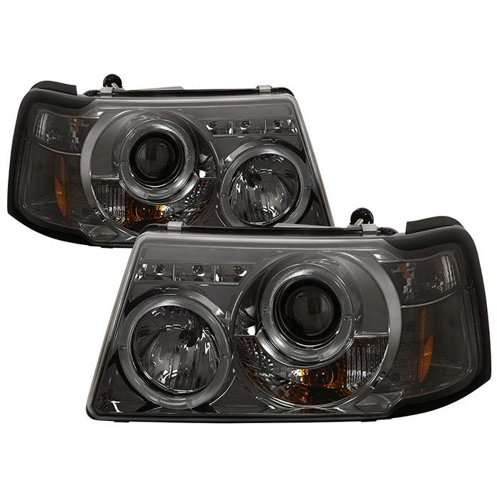 Spyder Ford Ranger 01-11 1PC Projector Headlights LED Halo LED Smke PRO-YD-FR01-1PC-HL-SM