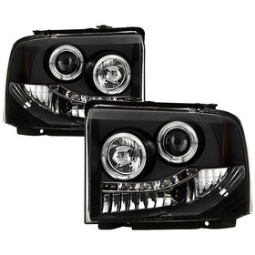 Spyder Ford F250/350/450 Super Duty 05-07 Projector Headlights LED Halo- LED Blk PRO-YD-FS05-HL-BK