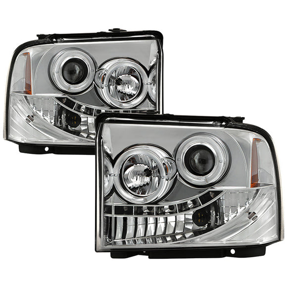 Spyder Ford F250/350/450 Super Duty 05-07 Projector Headlights LED Halo- LED Chrm PRO-YD-FS05-HL-C