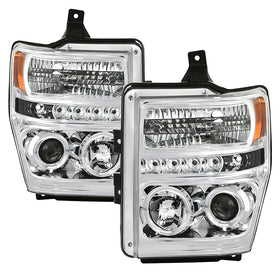 Spyder Ford F250/350/450 Super Duty 08-10 Projector Headlights LED Halo LED Chrm PRO-YD-FS08-HL-C