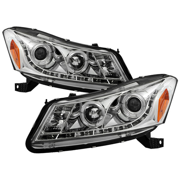 Spyder Honda Accord 08-12 4Dr Projector Headlights- LED Halo DRL Chrm PRO-YD-HA08-4D-HL-C