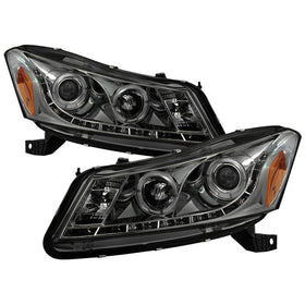 Spyder Honda Accord 08-12 4Dr Projector Headlights- LED Halo DRL Smke PRO-YD-HA08-4D-HL-SM