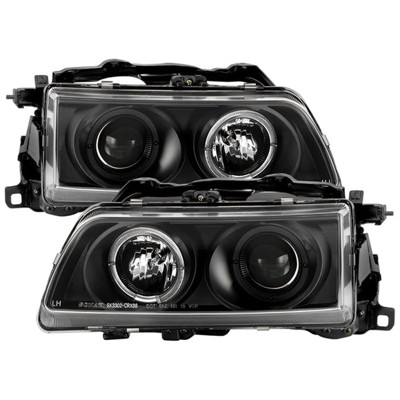 Spyder Honda Civic 90-91/CRX 90-91 Projector Headlights LED Halo Blk PRO-YD-HC90-HL-BK