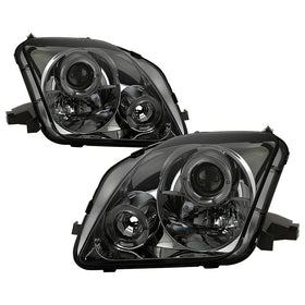 Spyder Honda Prelude 97-01 Projector Headlights LED Halo Smoke High H1 Low H1 PRO-YD-HP97-HL-SM
