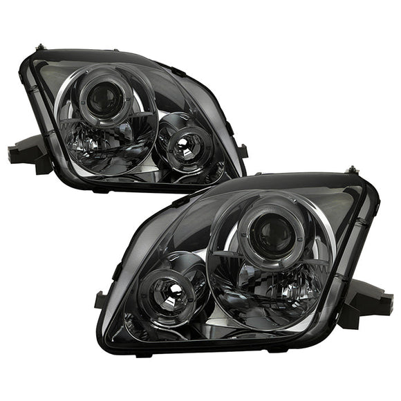 Spyder Honda Prelude 97-01 Projector Headlights LED Halo Smoke High H1 Low H1 PRO-YD-HP97-HL-SM