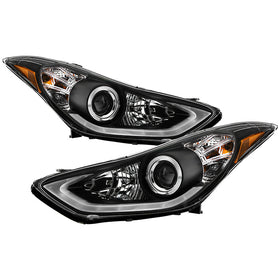 Spyder Hyundai Elantra 11-13 Projector Headlights LED Halo DRL Blk PRO-YD-HYELAN11-DRL-BK