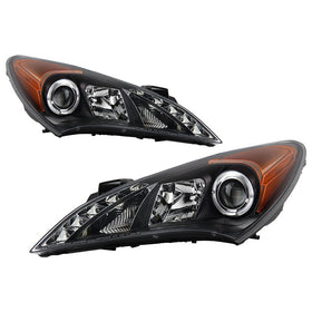 Spyder Hyundai Genesis 10-12 Projector Halogen Model- LED Halo DRL Blk PRO-YD-HYGEN09-DRL-BK