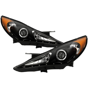 Spyder Hyundai Sonata 11-13 Projector ( Not Fit Hybrid )- LED Halo DRL Blk PRO-YD-HYSON11-DRL-BK