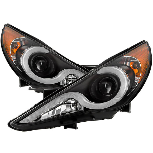 Spyder Hyundai Sonata 11-13 Verson 2 Projector - Light Bar DRL Blk PRO-YD-HYSON11V2-LBDRL-BK
