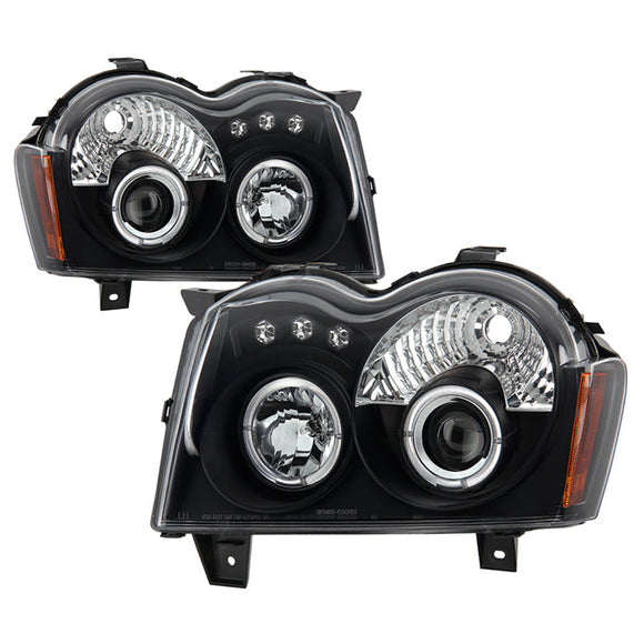 Spyder Jeep Grand Cherokee 05-07 Projector Headlights LED Halo LED Blk Low 9006 PRO-YD-JGC05-HL-BK
