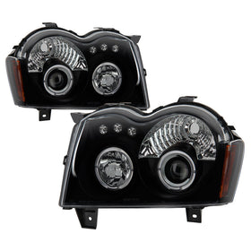 Spyder Jeep Grand Cherokee 05-07 Projector Headlights LED Halo LED Blk Smke PRO-YD-JGC05-HL-BSM