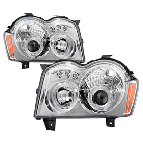 Spyder Jeep Grand Cherokee 05-07 Projector Headlights LED Halo LED Chrm Low 9006 PRO-YD-JGC05-HL-C