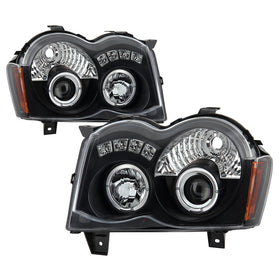 Spyder Jeep Grand Cherokee 08-10 Projector Headlights LED Halo LED Blk Low 9006 PRO-YD-JGC08-HL-BK