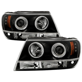 Spyder Jeep Grand Cherokee 99-04 Projector Headlights CCFL Halo LED Blk - PRO-YD-JGC99-CCFL-BK