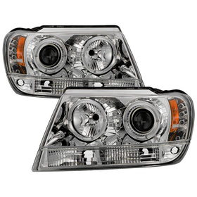 Spyder Jeep Grand Cherokee 99-04 Projector Headlights LED Halo LED Chrm - PRO-YD-JGC99-HL-C