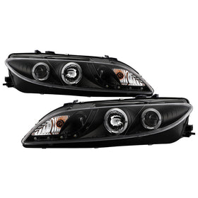 Spyder Mazda 6 03-05 With Fog Lights Projector Headlights LED Halo DRL Blk PRO-YD-M603-FOG-DRL-BK