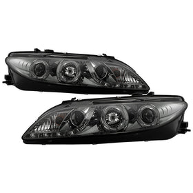 Spyder Mazda 6 03-05 With Fog Lights Projector Headlights LED Halo DRL Smke PRO-YD-M603-FOG-DRL-SM