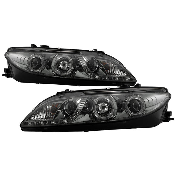 Spyder Mazda 6 03-05 With Fog Lights Projector Headlights LED Halo DRL Smke PRO-YD-M603-FOG-DRL-SM